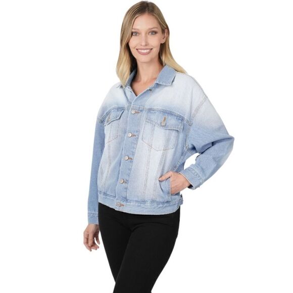 NWT OVERSIZED DENIM JACKET LIGHT BLUE - Picture 4 of 9